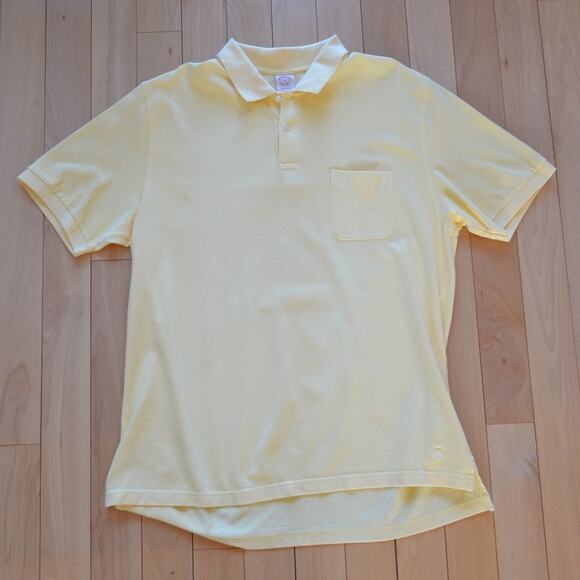 Brooks Brothers Short Sleeve Polo Shirt Yellow Size XL - Picture 1 of 4